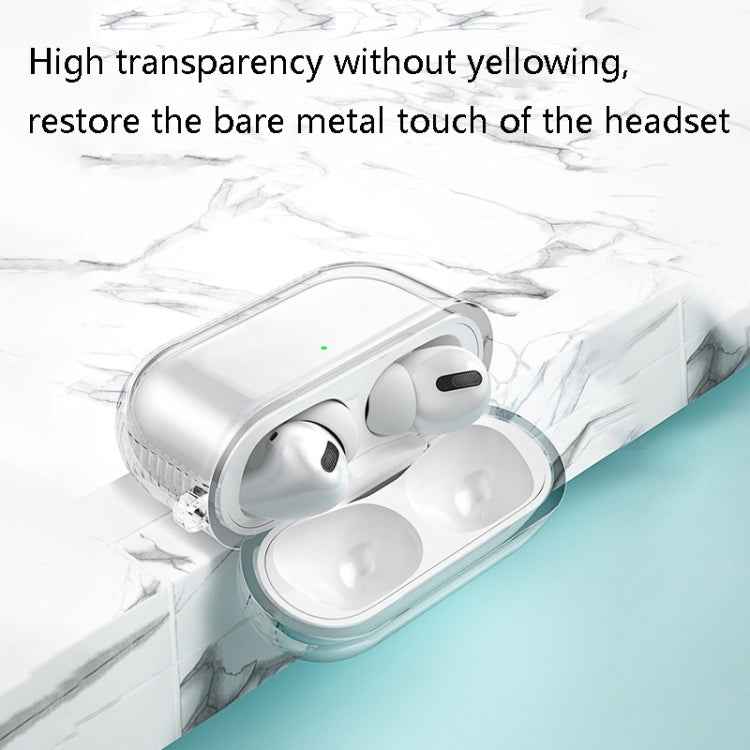 2 PCS Earphone Protective Cover TPU Airbag Transparent Protective Shell For AirPods Pro