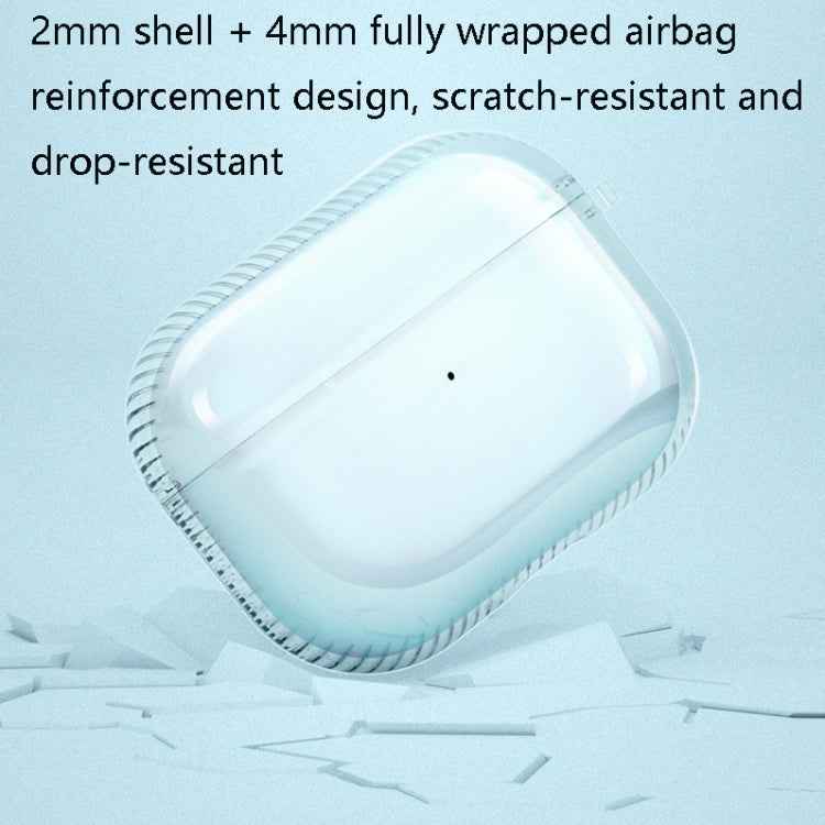 2 PCS Earphone Protective Cover TPU Airbag Transparent Protective Shell For AirPods Pro