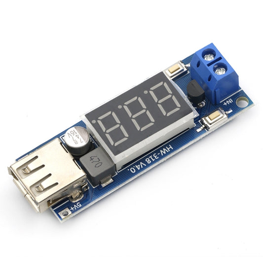 Module abaisseur HW-318 12 V à 5 V DC-DC 3 A DC Module d'alimentation LED Batterie Voltmètre de voiture