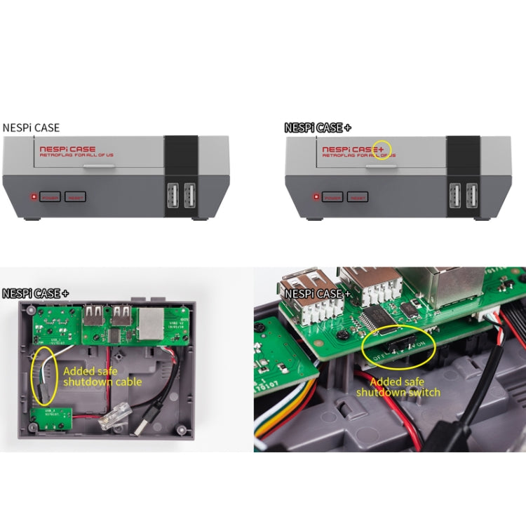Retroflag NESPi Case+ Game Console Box With LED Indicator For Raspberry Pi, Retroflag NESPi Case+