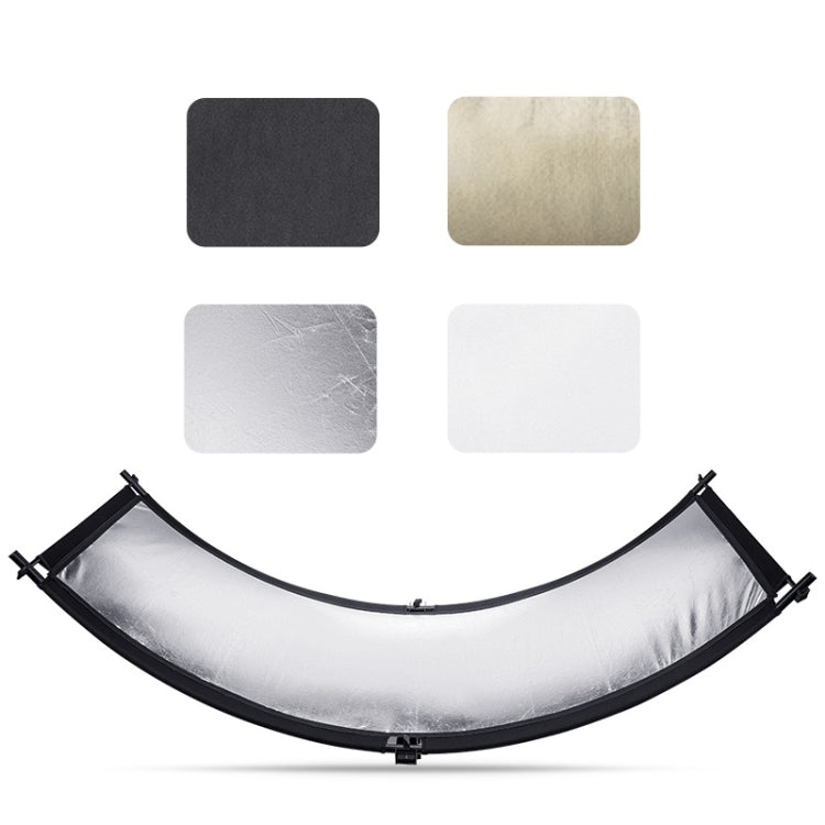 FOMITO U-Shaped Curved Photo Studio Reflector Board 4 In 1 Gold Silver White Black Reflective Board, U-Shaped 4 in 1