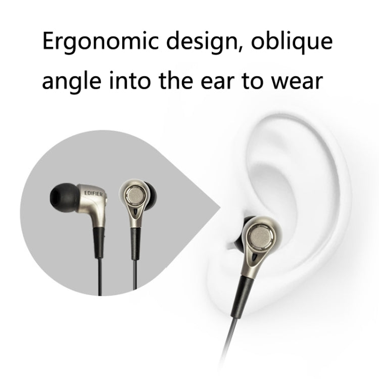 Edifier H230P In-Ear Subwoofer 3.5mm Wire-Controlled Sports Earphone With Microphone, Cable Length:1.3m