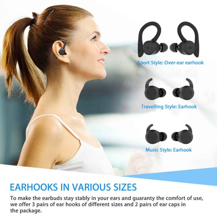 BE1032 Ear-mounted Waterproof Sports TWS Wireless Bluetooth Earphone