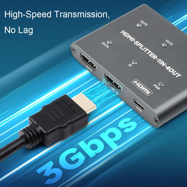 Waveshare 23738 4K HDMI Splitter, 1 In 4 Out, Share One HDMI Source, 23738