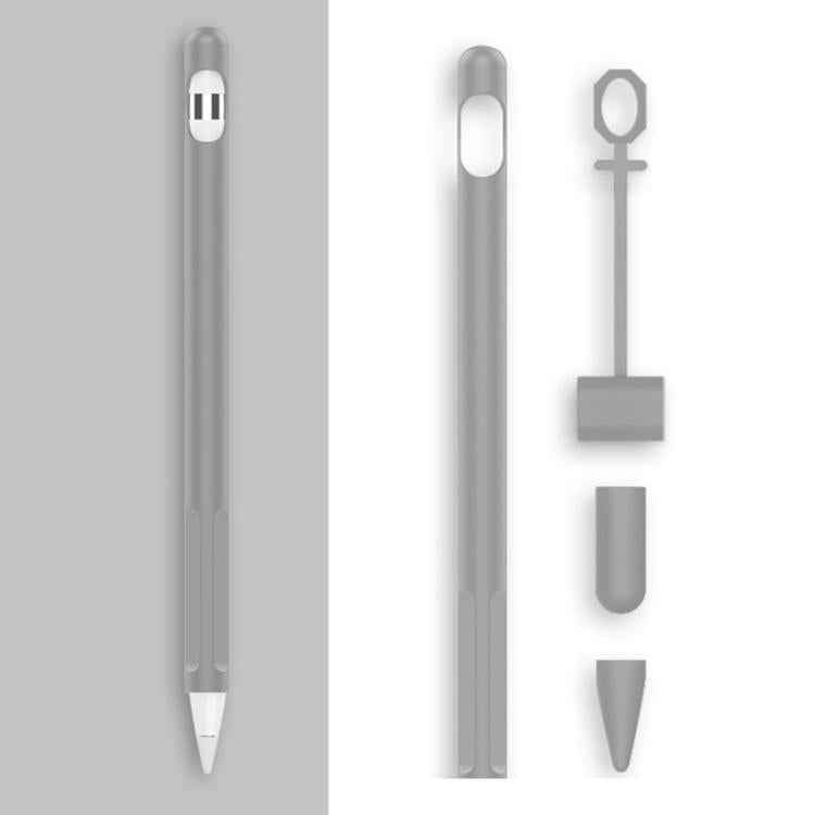 2 Sets 4 In 1 Stylus Silicone Protective Cover + Anti-Lost Rope Set For Apple Pencil 1