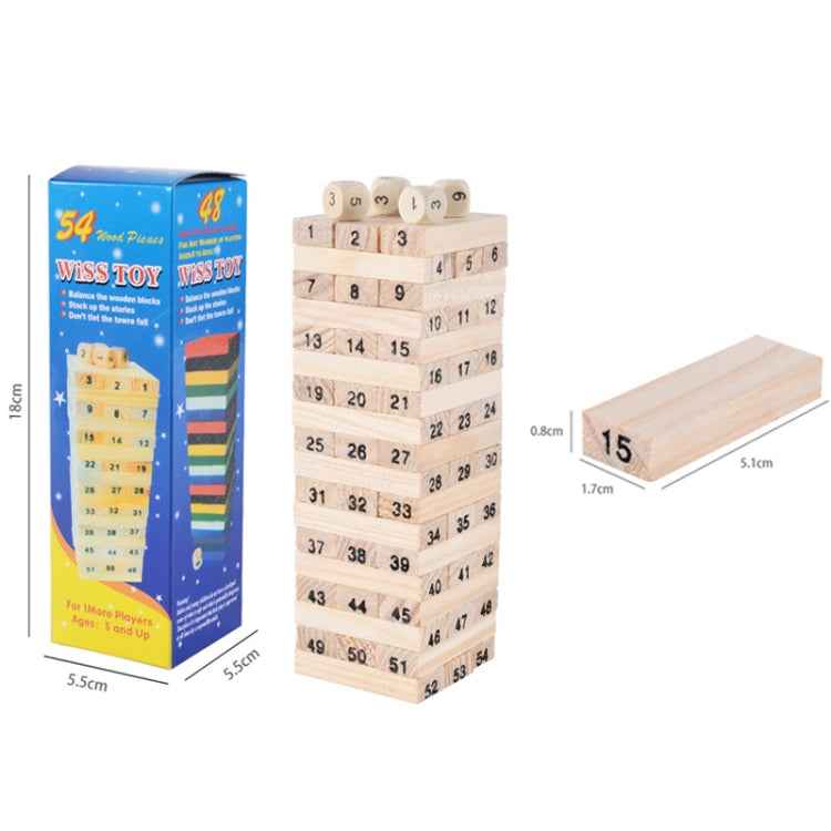 54pcs /Set Childrens Educational Building Block Toys Stacking Game