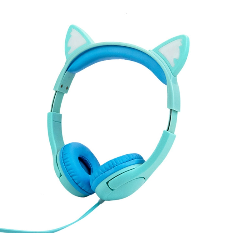 LX-K06 3.5mm Wired Children Learning Luminous Cat Ear Headset, Cable Length: 1.2m, Pink, Purple, Blue, Orange