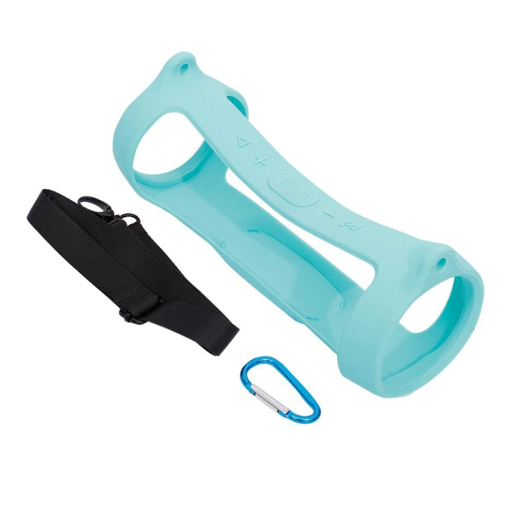 For JBL Charge 4 Bluetooth Speaker Portable Silicone Protective Cover with Shoulder Strap & Carabiner