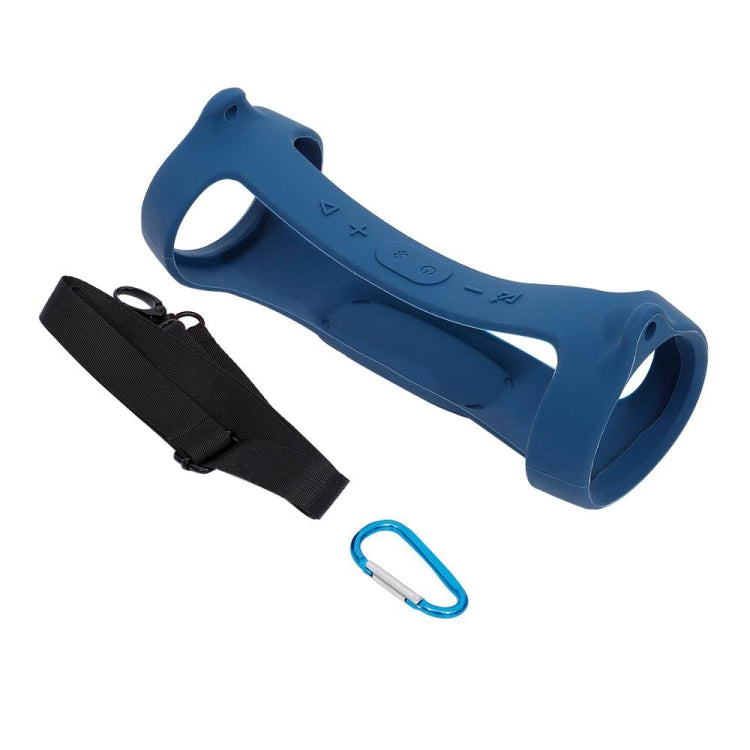 For JBL Charge 4 Bluetooth Speaker Portable Silicone Protective Cover with Shoulder Strap & Carabiner