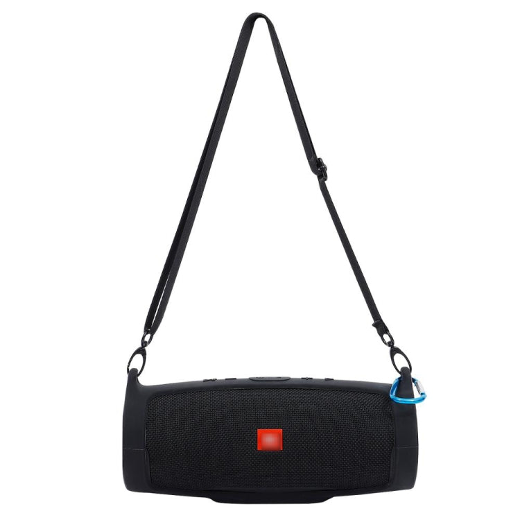 For JBL Charge 4 Bluetooth Speaker Portable Silicone Protective Cover with Shoulder Strap & Carabiner