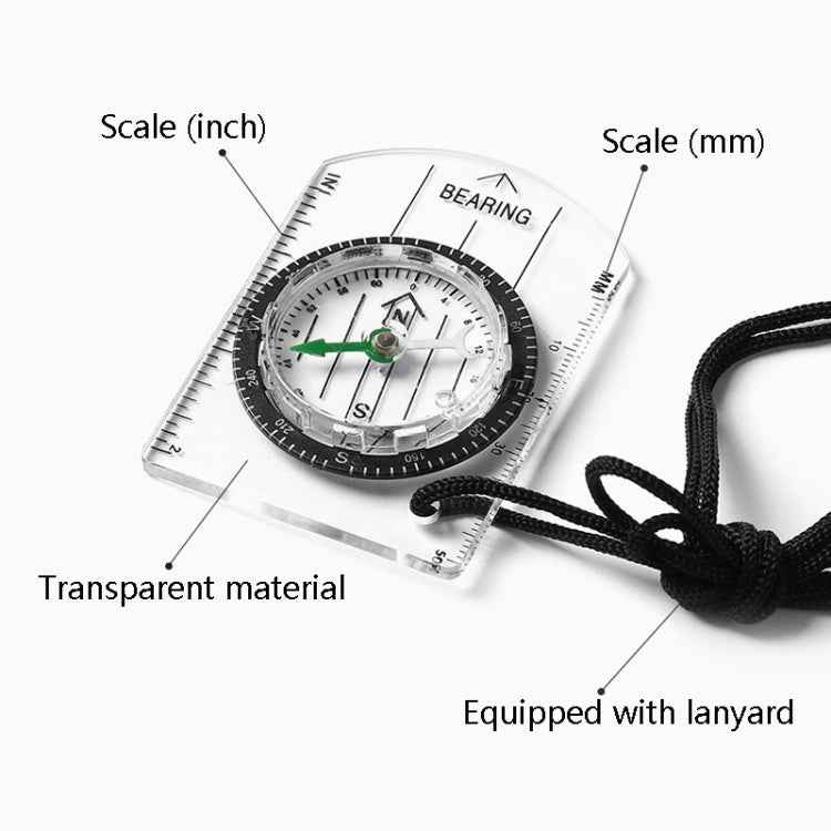 2 in 1 Compass With Map Measuring Ruler Outdoor Multifunctional Compass