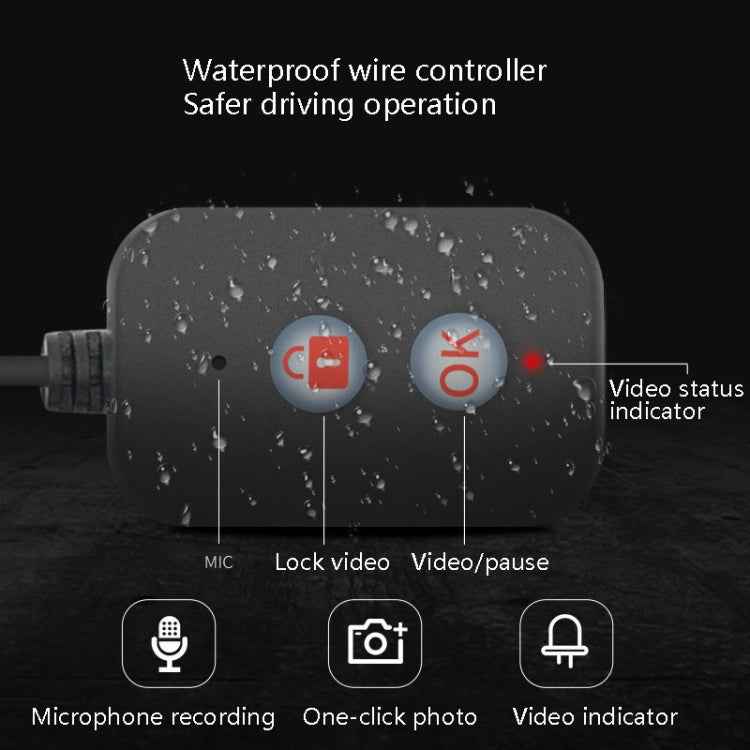 MT30 720P Waterproof Motorcycle Driving Recorder Locomotive Front And Rear Double Lens Recorder