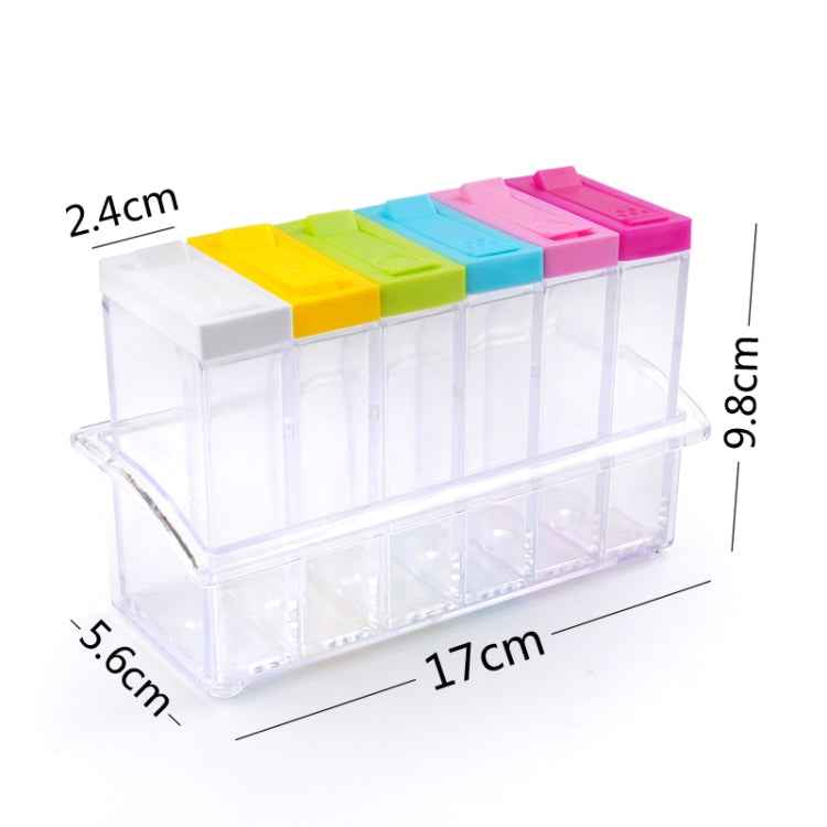 6 PCS/Set Transparent Spice Seasoning Box Storage Bottle