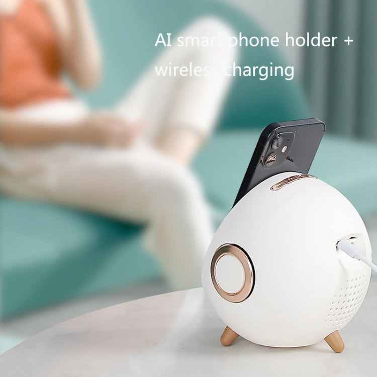 Mini Desktop Multi-Function Smart Wireless Charging Bluetooth Speaker with Alarm Clock & Phone Holder Function