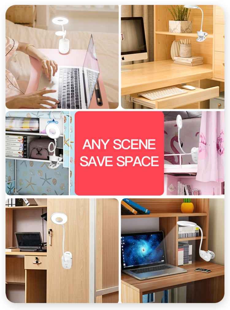 YAGE YG-8102 2W 18LEDs Touch Switch 3-Level Dimming Clip Desk Lamp Eye Protection LED Light