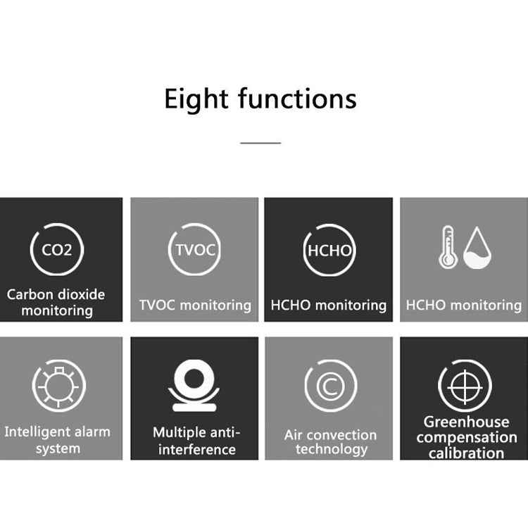 AK3 Portable CO2 Air Quality Formaldehyde Carbon Dioxide Detector