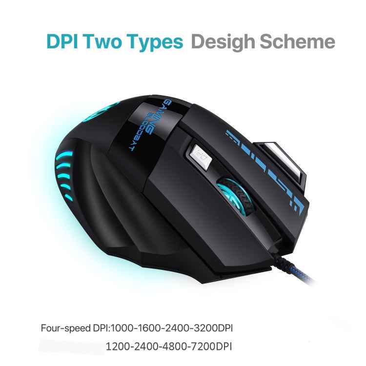 GAMING BLOODBAT GM02 7 Keys USB Wired Optoelectronics Game Mouse Digital Respiratory Lights Mouse