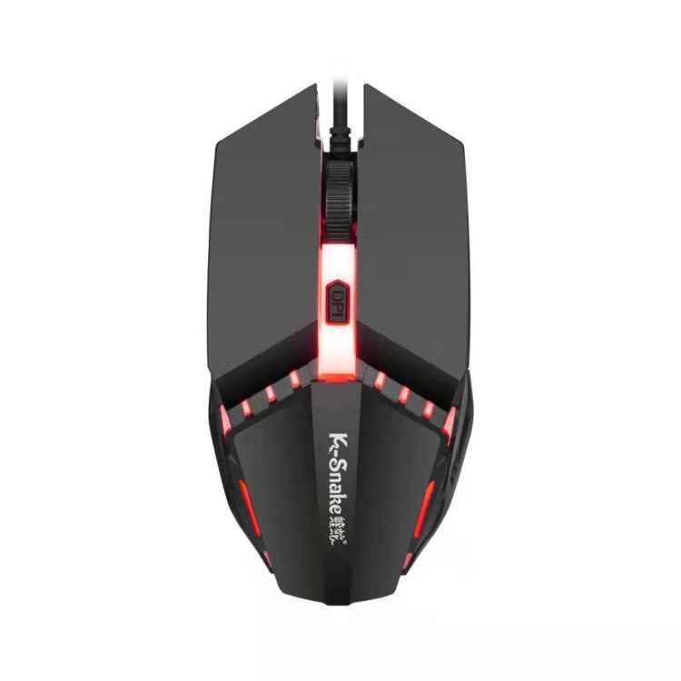 2 PCS K-Snake M11 4 Keys 1600DPI Luminous Game Wired Mouse Notebook Desktop USB Wired Mouse, Cable Length: 1.5m