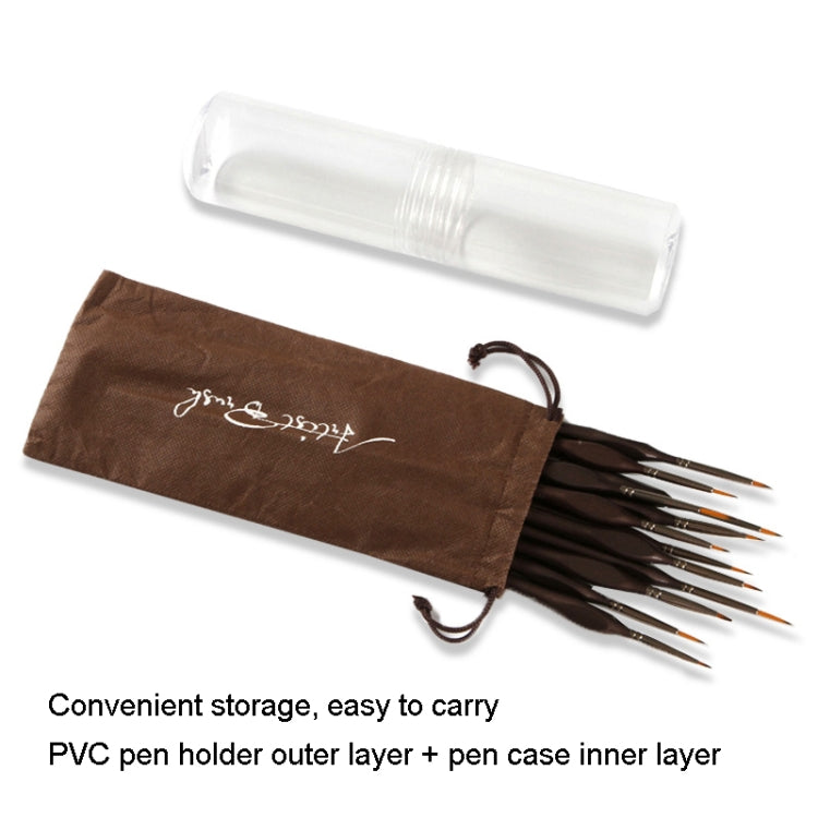 12 PCS/Set Painting Triangle Rod Two-Color Nylon Hair Hook Line Pen Watercolor Brush Pen Art Supplies