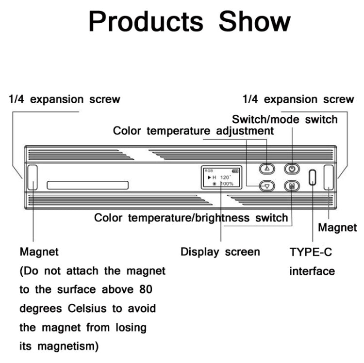 W200 RGB Outdoor Photography Handheld Fill Light LED Atmosphere Stick Light