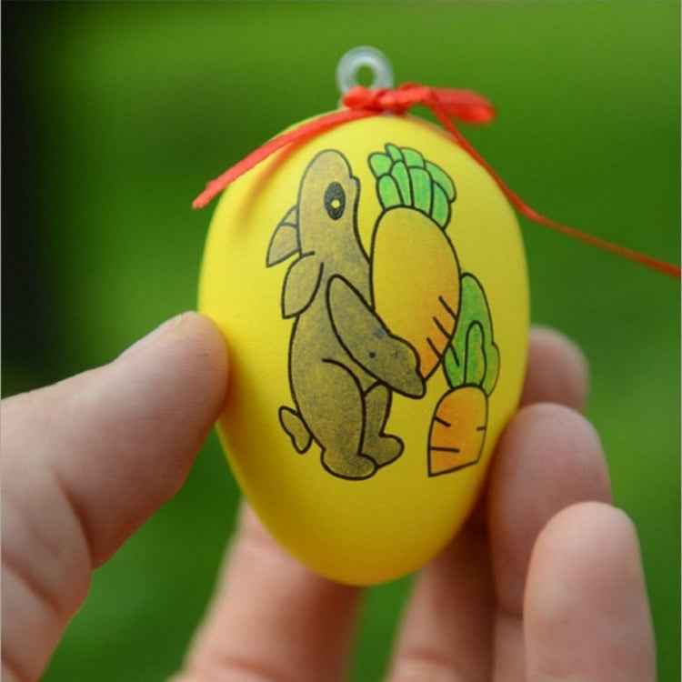 4 PCS Handmade Cartoon Painted Easter Eggs Children's Educational Toys, Random Pattern and Color