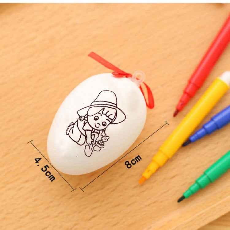 4 PCS Handmade Cartoon Painted Easter Eggs Children's Educational Toys, Random Pattern and Color, 4 PCS Painted Easter Eggs