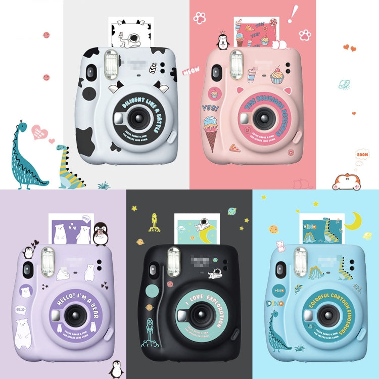 5 PCS 5 in 1 DIY Cute Cartoon Camera Stickers Set for Fujifilm Instax mini 11, Dessert Animal Series, Space Animals Series