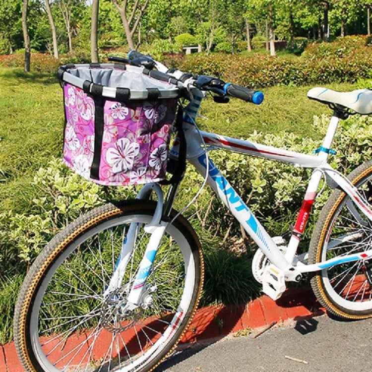 Bicycle Front Bag Basket Aluminum Alloy Foldable Basket, L
