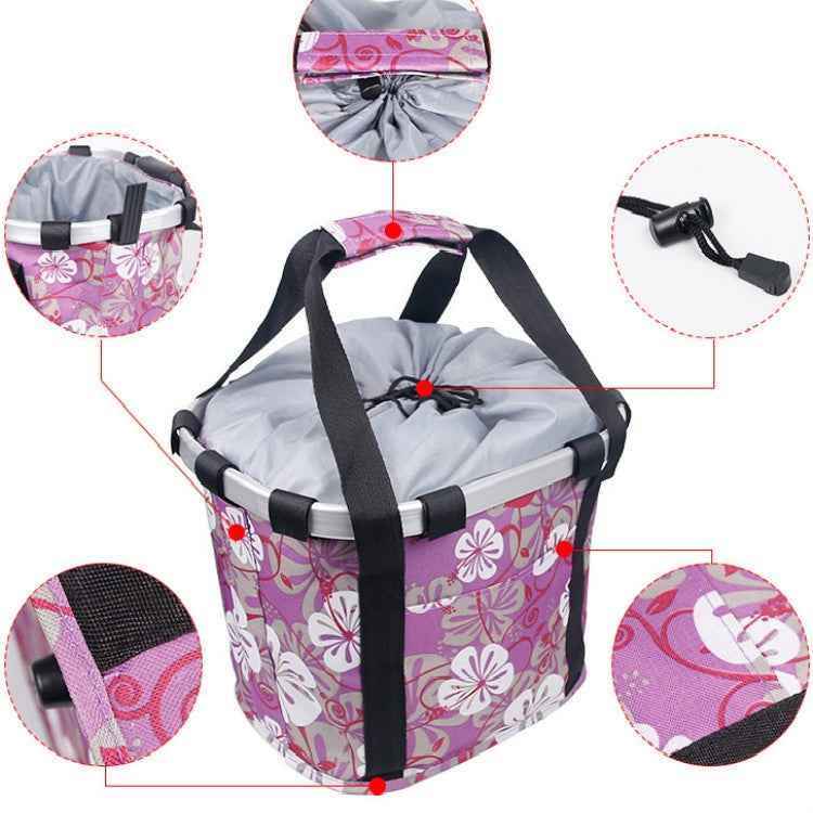 Bicycle Front Bag Basket Aluminum Alloy Foldable Basket, L