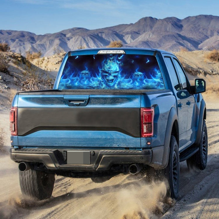 D-738 Burning Skull Car Rear Window Sticker Color Graphic Sticker, 135x36cm, D-738