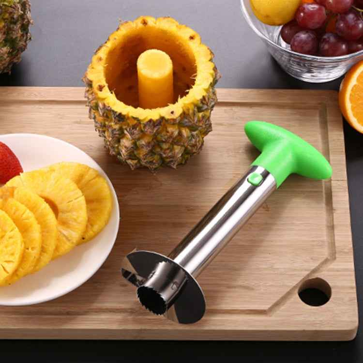 2 PCS Stainless Steel Pineapple Peeler Slicers Fruit Cutter Kitchen Tools, Pineapple Corer Slicer (Black handle), Pineapple Corer Slicer (Yellow handle), Pineapple Corer Slicer (Fruit Green handle)