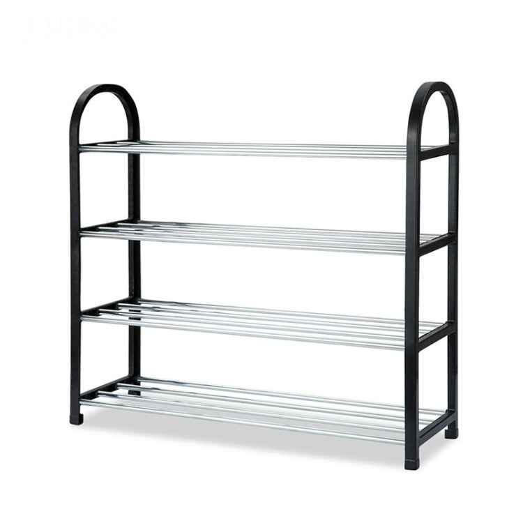 Black Corridor Easy Disassembly Doorway Compartment Iron Floor Shoe Rack, Triple S, Triple M, Triple L