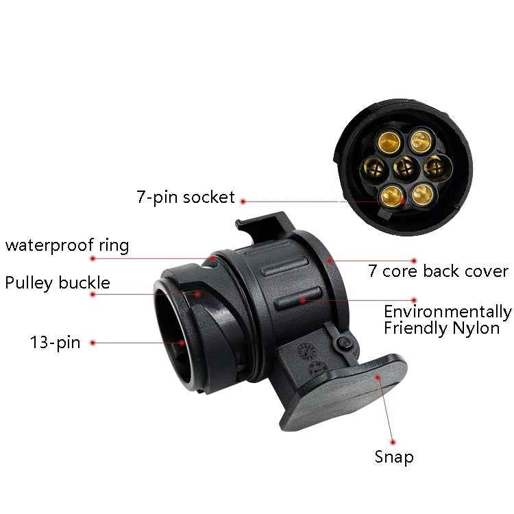 2 PCS VS1130E-M 13 Turn 7 Core Mini Converted Head Trailer RV Connector EU Plug