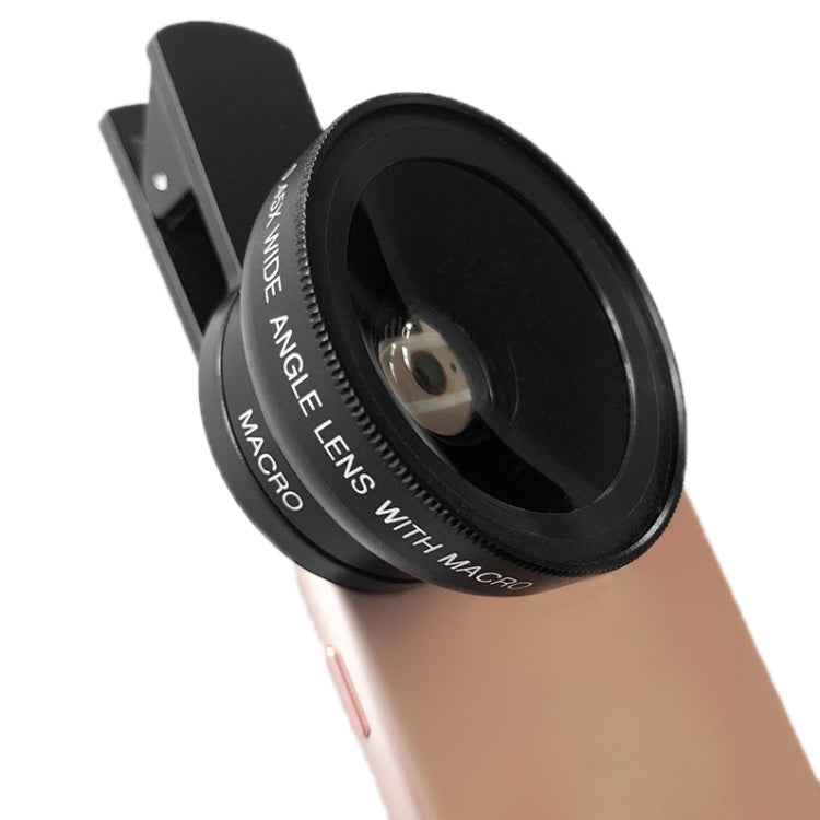 2 PCS 0.45X Ultra-Wide-Angle Macro Combination Mobile Phone External Lens With Clip
