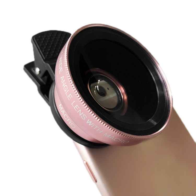 2 PCS 0.45X Ultra-Wide-Angle Macro Combination Mobile Phone External Lens With Clip