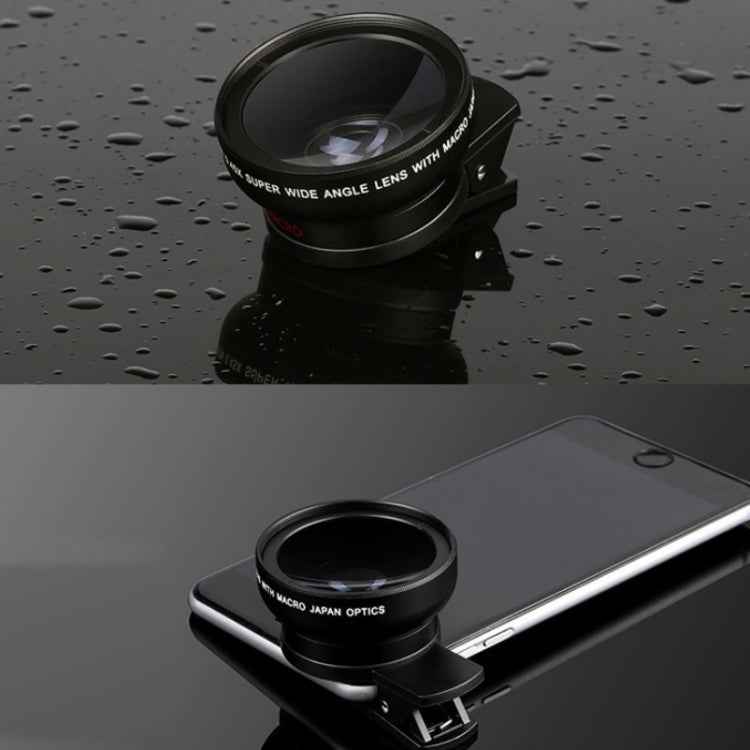 2 PCS 0.45X Ultra-Wide-Angle Macro Combination Mobile Phone External Lens With Clip