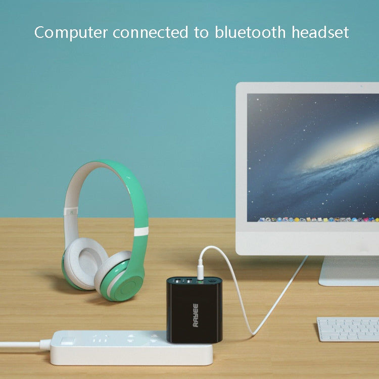 RAYEE K8 Bluetooth 5.0 Audio Receiver & Transmitter 2 in 1 Adapter Support 2.1A Fast Charge U Disk, US Plug, K8