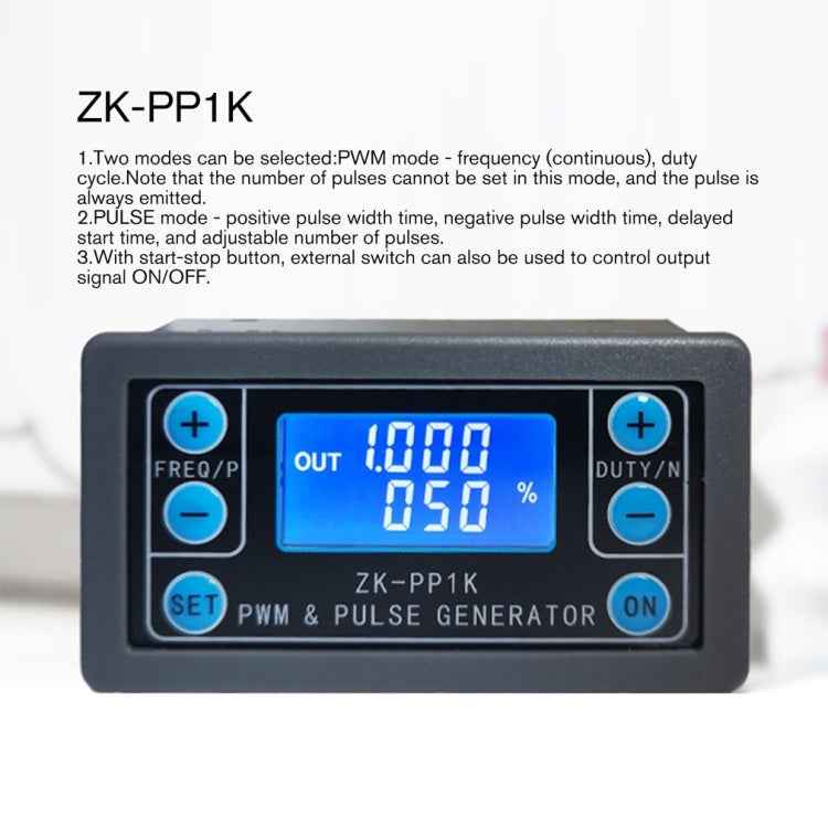 ZK-PP1K PWM Signal Generator 1Hz-150KHz PWM Pulse Frequency Duty Cycle Adjustable Square Wave Generator