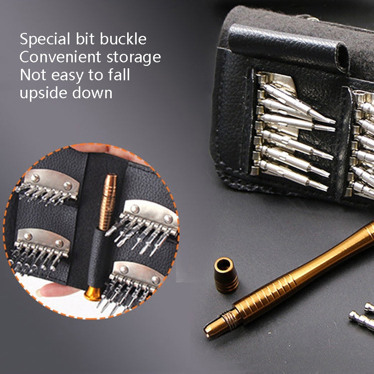 2 Sets 25 In 1 Multi-Purpose Leather Case Manual Screwdriver Batch Set Mobile Phone Notebook Repair Tool
