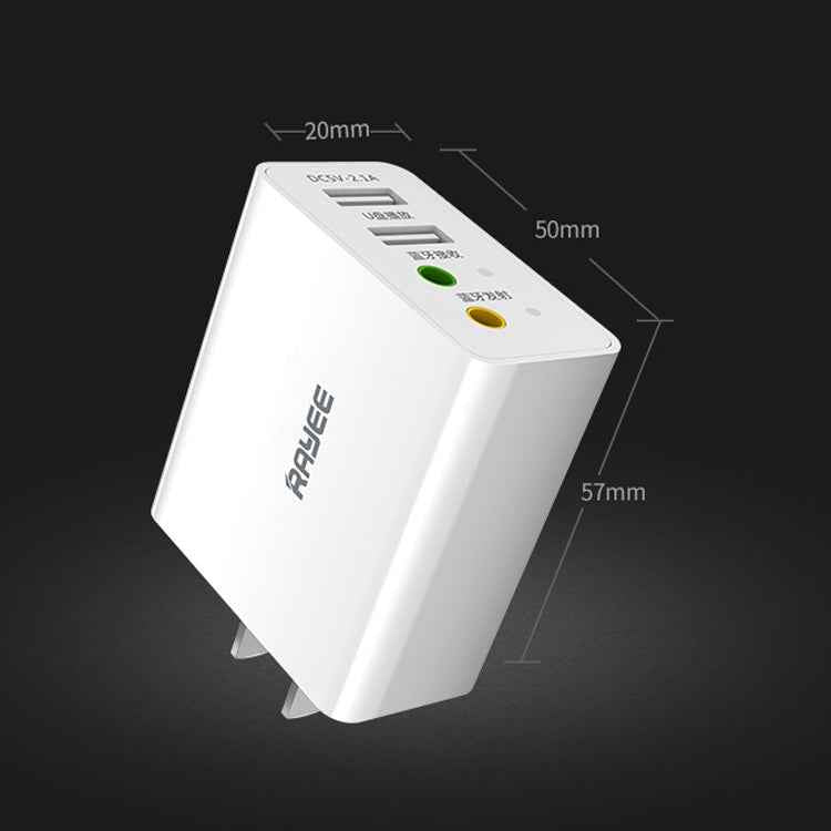 RAEYY D80 Bluetooth Adapter Audio Receiver Support 2.1A Dual USB Fast Charge, US Plug