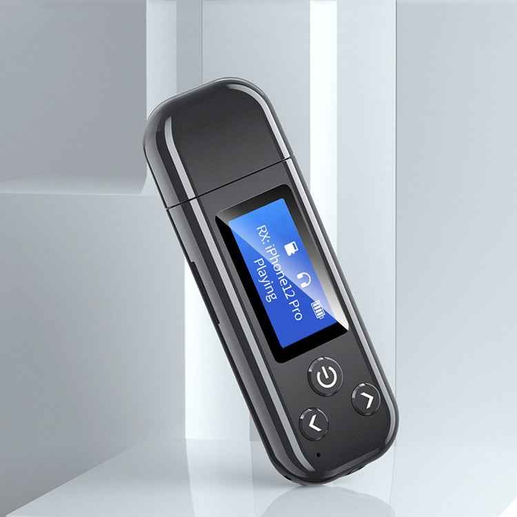 K15Pro With LCD Screen Bluetooth Adapter Audio Receiver Transmitter 3.5mm AUX Car Hands-Free