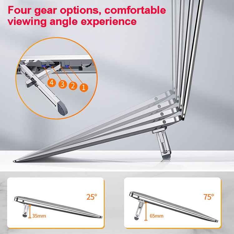 Oatsbasf K01 Adjustable Desktop Heightening Base Aluminum Alloy Radiator Folding Laptop Stand