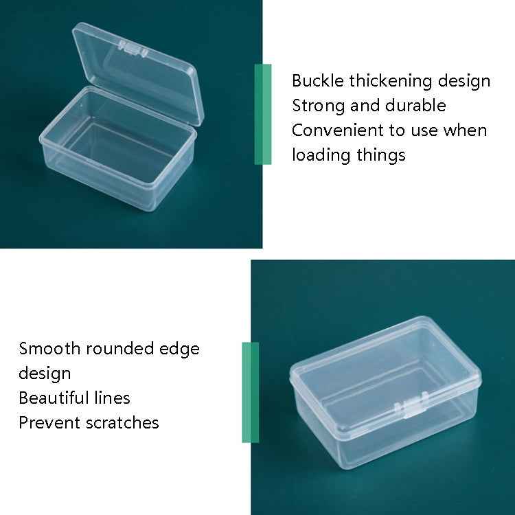 20 PCS Rectangular Plastic Box Transparent Parts PP Storage Box With Cover