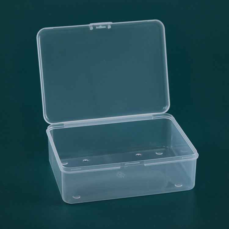 PP Rectangular Transparent Plastic Box Flip Cover Parts Hardware Tool Storage Box