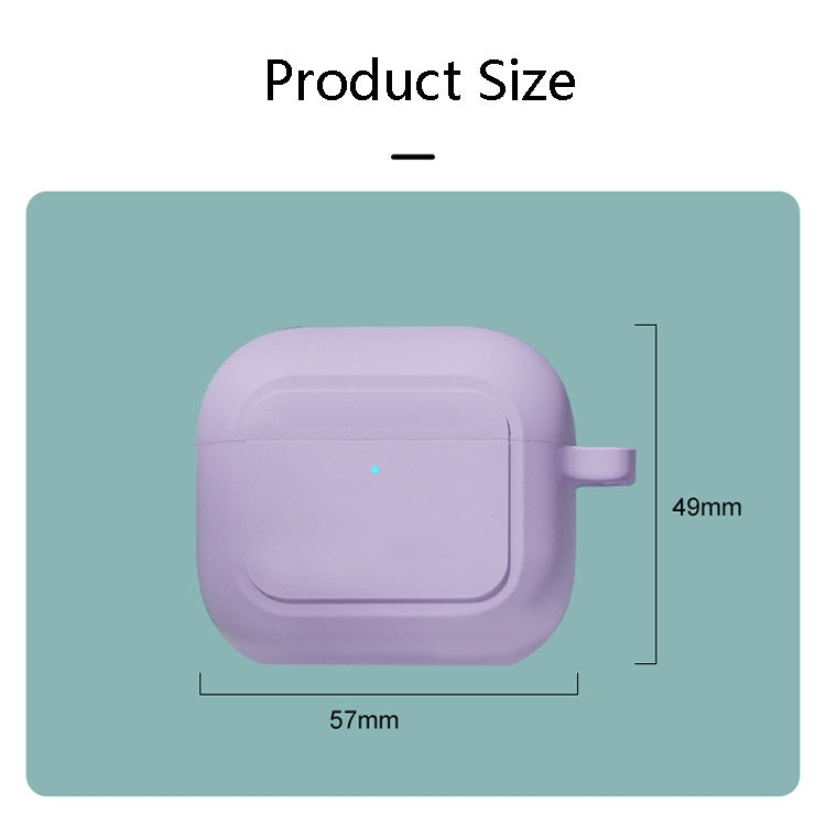 Silicone Shockproof Cover with Metal Buckle For AirPods 3, Night Green, White, Pink, Hyacinth Purple, Black, Midnight Blue