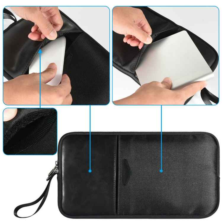 Universal PU Leather + Nylon Waterproof Zipper Portable Keyboard Storage Bag For Apple Wireless Keyboard A1314 & Magic Keyboard A1644