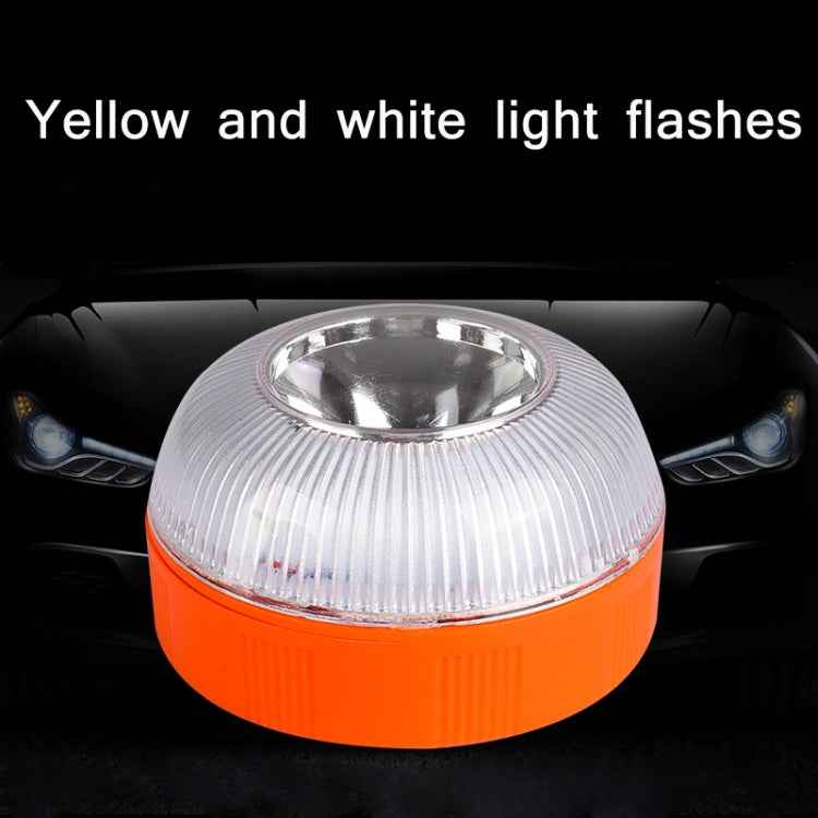 V16 Car LED White Emergency Warning Light Strong Magnetic Induction Flashing Light