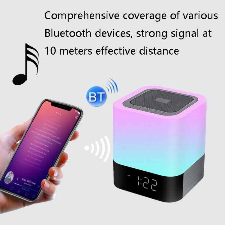 MUSKY Wireless Bluetooth Speaker Bedside Alarm Clock Touch Sensor Night Lamp Mini Speaker