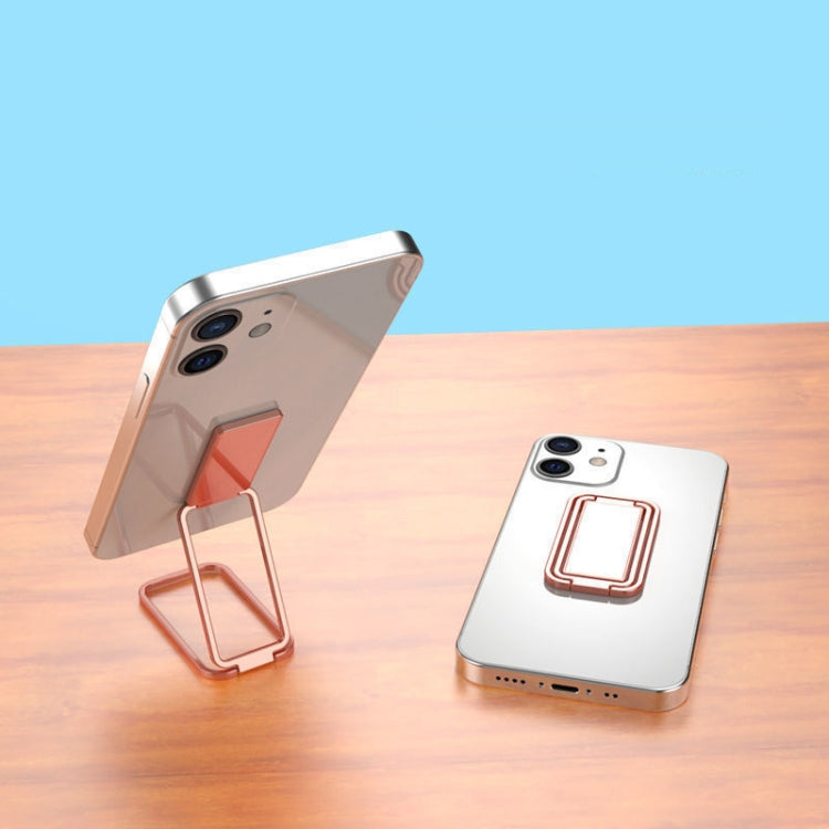 Square Folding Metal Holder Rotating Back Stick Desktop Phone Ring Holder, Square Folding (Space Silver), Square Folding (Black), Square Folding (Rose Gold)