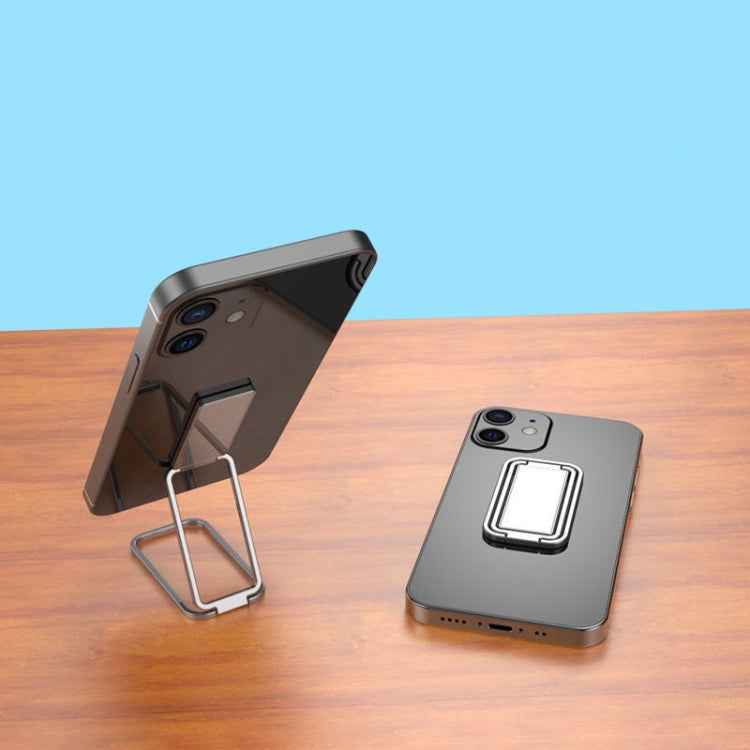 Square Folding Metal Holder Rotating Back Stick Desktop Phone Ring Holder